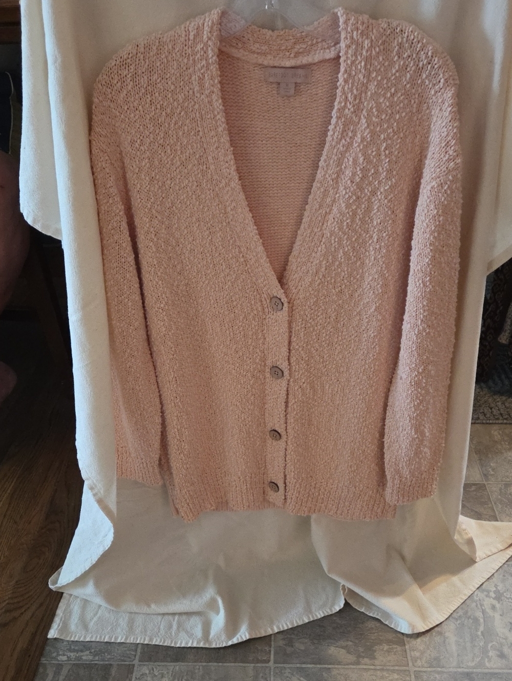 Barefoot Dreams Blush Pink V-Neck Button Cardigan